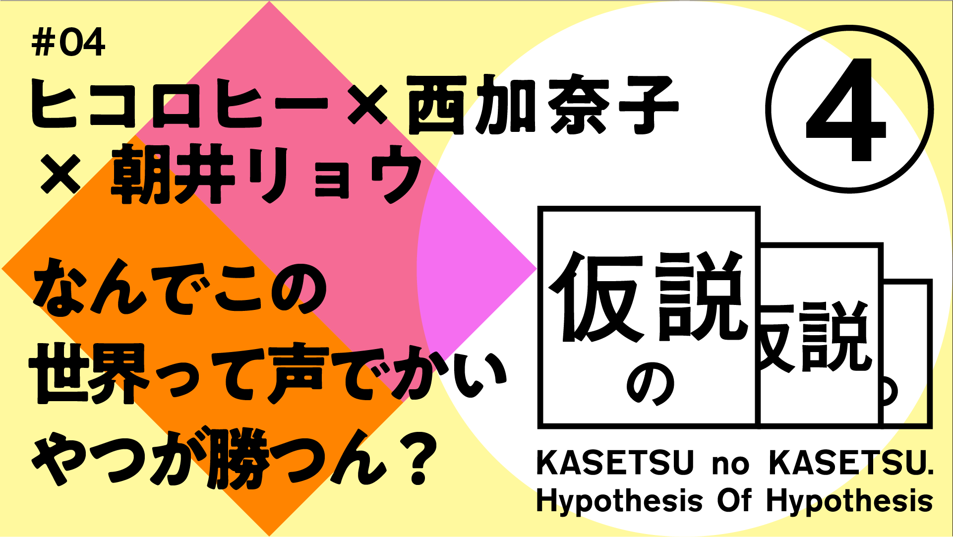 ヒコロヒー x 西加奈子 x 朝井リョウ 仮説の仮説 #04 「なんでこの世界って声でかいやつが勝つん？」